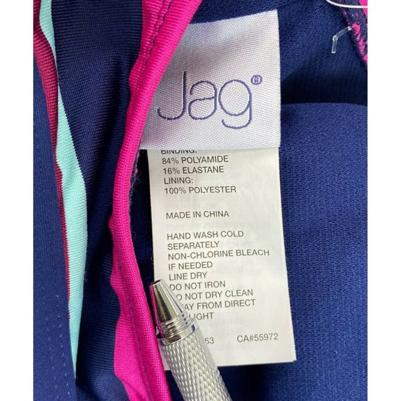 JAG Women’s Bikini Swim Top Rugby Stripe Criss Cross Back Very Berry XL -NWT $78 - Picture 9 of 9